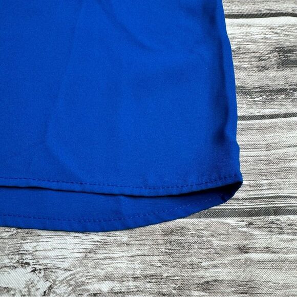 Soprano Women's Bright Blue Blouse Top Shirt M Med Medium Lightweight Unlined - Picture 6 of 10
